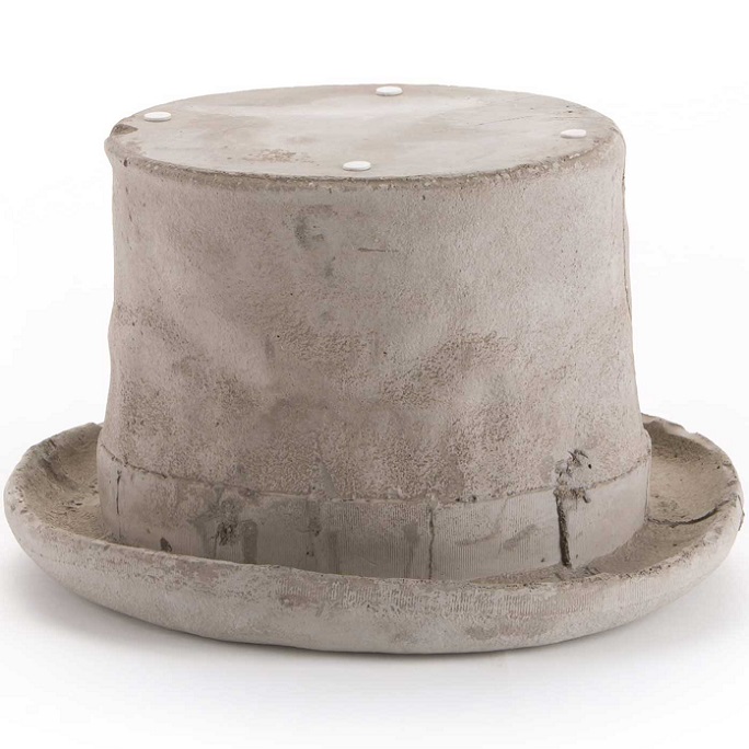 Grey Concrete Hat Style Planters 