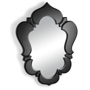 Chic Black Glass Ogee Mirror