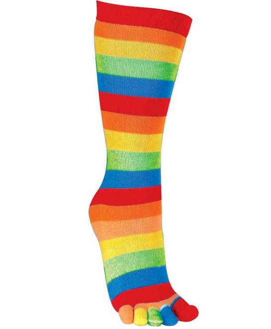 TOETOE® Socks - Mid-Calf Stripy Toe Socks Rainbow Unisize
