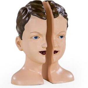 Deco Vintage Doll Head Bookends- Set 2