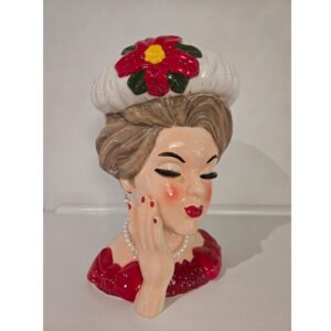 Jumbo Christmas Lady Head Vase