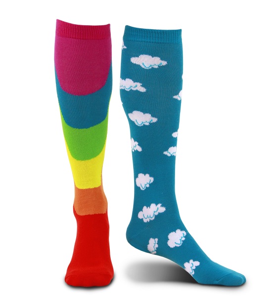 Adult Novelty Rainbow Socks- Knee High