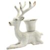 Iron Deer Candle Holder- Antique White