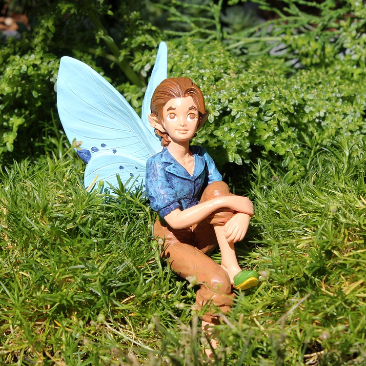 Boy Fairy Holden Garden Figurine, Garden Fairies Figurines